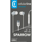 Cellular Line Sparrow In-ear Handsfree με Βύσμα USB-C Γκρι - Image 2