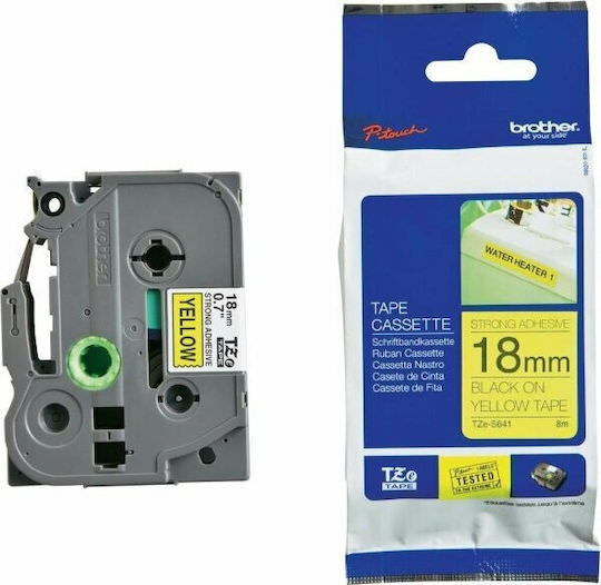 Brother Ταινία Ετικετογράφου 8m x 18mm σε Κίτρινο Χρώμα - Image 1