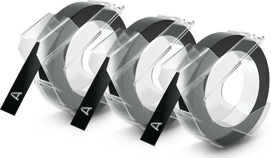 Dymo Ταινία Ετικετογράφου 3m x 9mm σε Μαύρο Χρώμα 3τμχ - Image 1