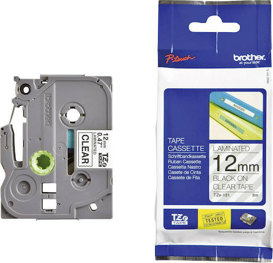 Brother Ταινία Ετικετογράφου 8m x 12mm σε Διάφανο Χρώμα - Image 1