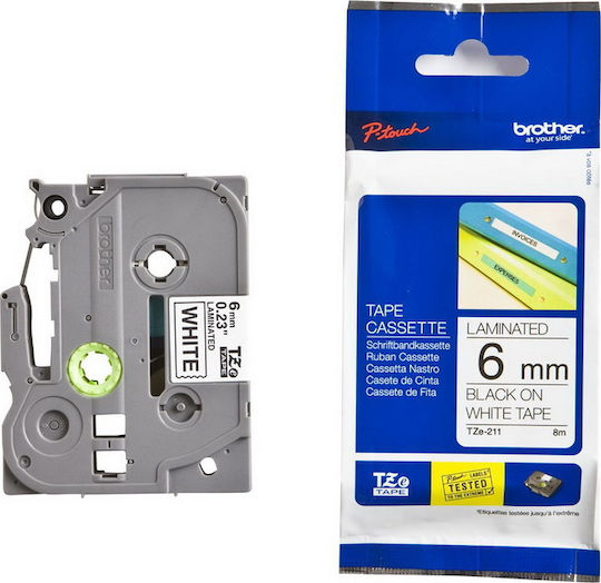 Brother Ταινία Ετικετογράφου 8m x 6mm σε Λευκό Χρώμα - Image 1