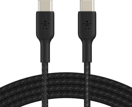 Belkin Braided USB 2.0 Cable USB-C male - USB-C 60W Μαύρο 1m (CAB004bt1MBK) - Image 1