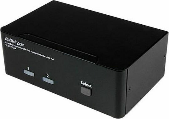StarTech 2 Port Dual DisplayPort USB KVM Switch with Audio - Image 1