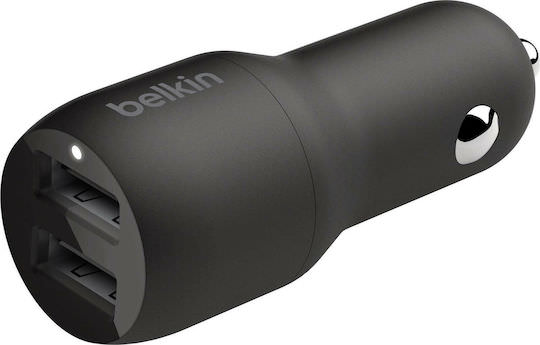 Belkin Φορτιστής Αυτοκινήτου 24W 4.8A με Θύρες: 2xUSB Μαύρος - Image 1