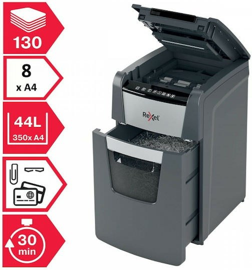 Rexel Καταστροφέας Εγγράφων AUTO+ 130X P4 Cross Cut 130 Φύλλων με Κάδο 44lt - Image 1