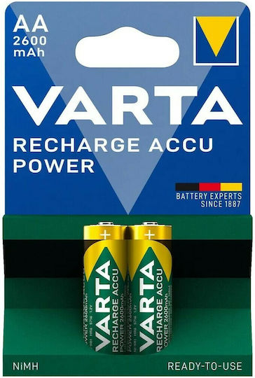 Varta Recharge Accu Power Επαναφορτιζόμενες Μπαταρίες AA Ni-MH 2600mAh 1.2V 2τμχ - Image 1