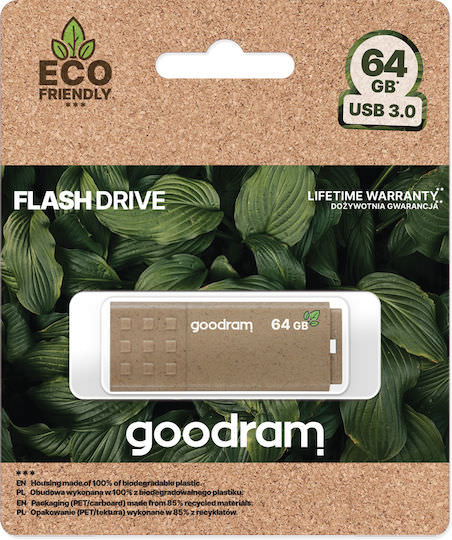 GoodRAM UME3 Eco Friendly 64GB USB 3.0 Stick Καφέ - Image 1