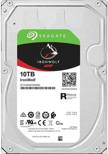 Seagate Ironwolf 10TB HDD Σκληρός Δίσκος 3.5" SATA III 7200rpm με 256MB Cache για NAS - Image 1