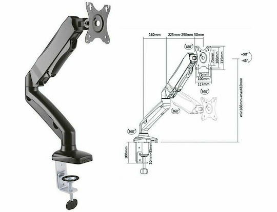 Roline Βάση Γραφείου Οθόνης με Βραχίονα (17.99.1155) - Image 1