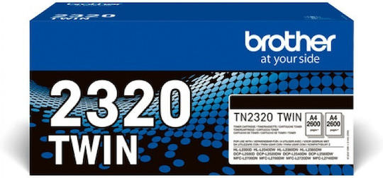 Brother TN-2320 Γνήσιο Multipack Toner Laser Εκτυπωτή Μαύρο High Yield High Capacity 2τμχ TN-2320TWIN - Image 1
