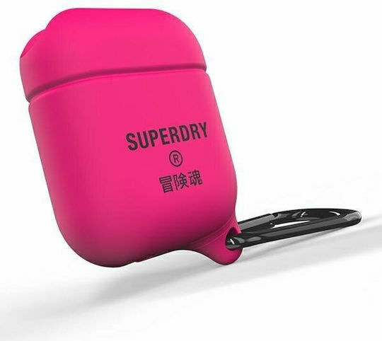 Superdry Θήκη Σιλικόνης με Γάντζο σε Ροζ χρώμα για Apple AirPods 1 / AirPods 2 - Image 1