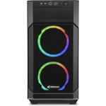 Sharkoon V1000 RGB Gaming Mini Tower Κουτί Υπολογιστή με Πλαϊνό Παράθυρο Μαύρο - Image 2