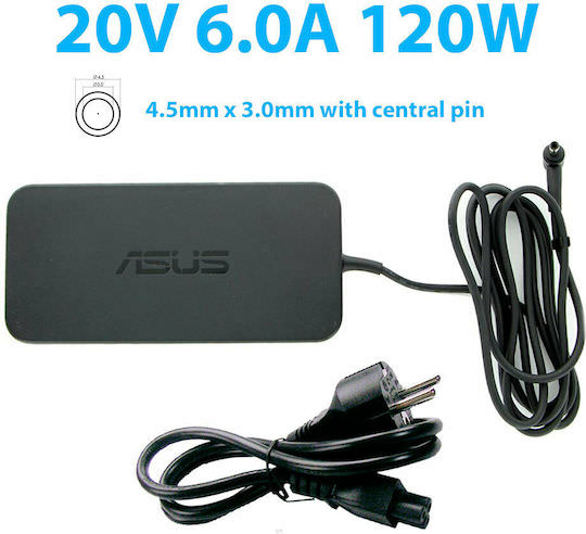 Asus Φορτιστής Laptop 120W 20V 6A με Αποσπώμενο Καλώδιο Τροφοδοσίας - Image 1
