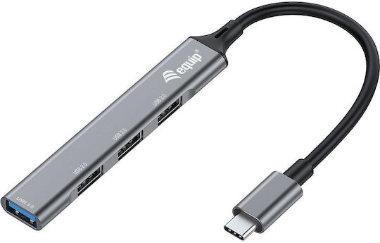 Equip USB 3.0 Hub 4 Θυρών με σύνδεση USB-C Γκρι - Image 1