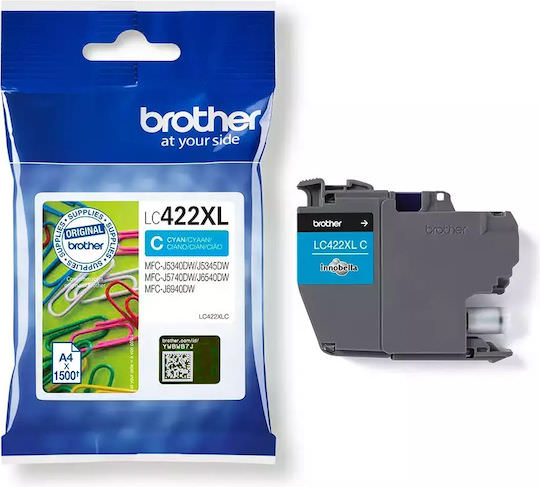 Brother LC422XL Γνήσιο Μελάνι Εκτυπωτή InkJet Κυανό (LC-422XLC) - Image 1