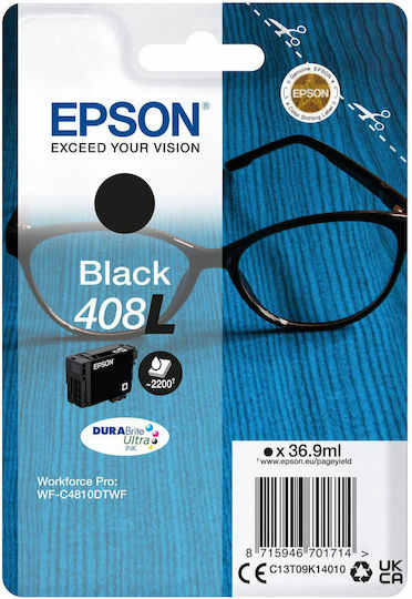 Epson 408L Γνήσιο Μελάνι Εκτυπωτή InkJet Μαύρο (C13T09K14010) - Image 1