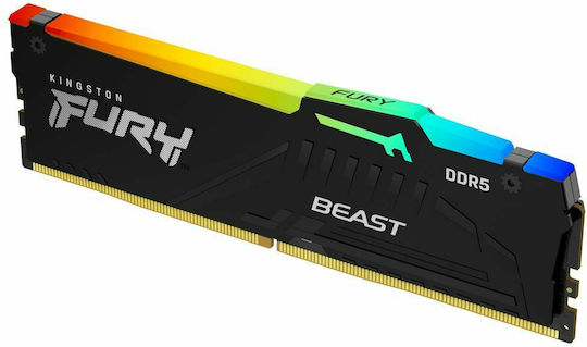 Kingston Fury Beast RGB DDR5 με Module 1x16GB και Ταχύτητα 5600 για Desktop - Image 1