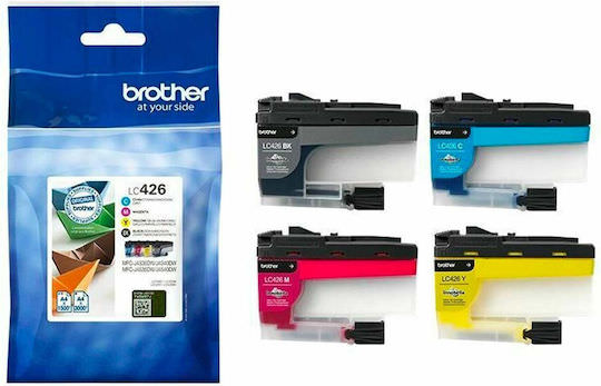 Brother LC426 Γνήσιο Πακέτο 4 Μελανιών Εκτυπωτή InkJet Κίτρινο / Κυανό / Ματζέντα / Μαύρο (LC-426VAL) - Image 1