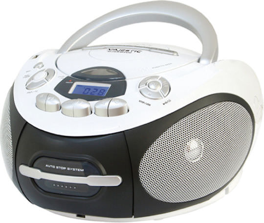 Majestic Φορητό Ηχοσύστημα AH-2387R με CD / MP3 / USB / Κασετόφωνο / Ραδιόφωνο σε Λευκό Χρώμα - Image 1