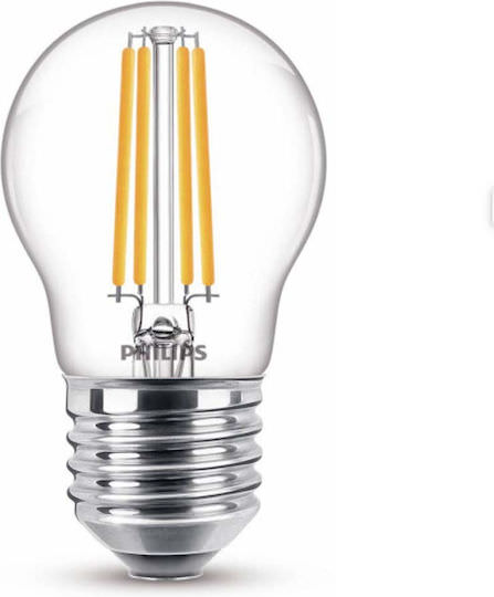Philips Λάμπα LED 6.5W 78mm για Ντουί E27 και Σχήμα P45 Θερμό Λευκό 806lm - Image 1