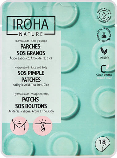 Iroha Nature SOS Pimple Patches Patches Προσώπου για Καθαρισμό Με Centella Asiatica 18τμχ - Image 1