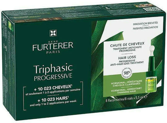Rene Furterer Triphasic Progressive Αμπούλες Μαλλιών κατά της Τριχόπτωσης 8x5.5ml - Image 1