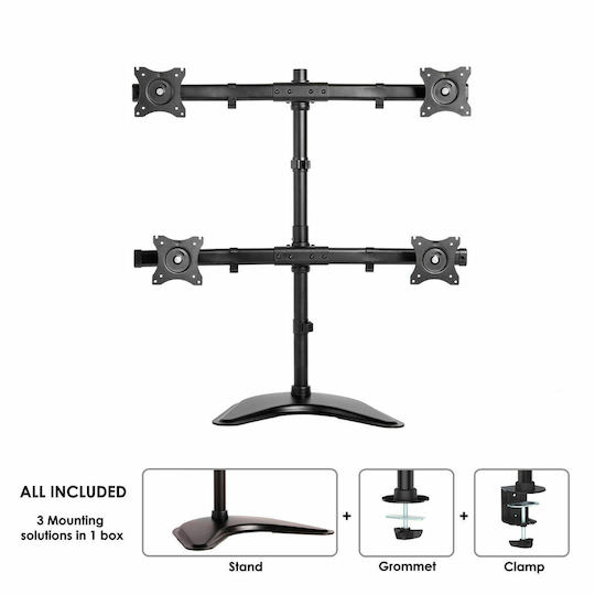 Neomounts Επιτραπέζια Βάση για 4 Οθόνες έως 27" με Βραχίονα (NM-D335D4BLACK) - Image 1