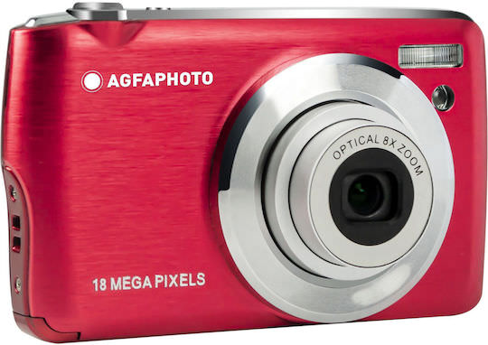 AgfaPhoto Realishot DC8200 Compact Φωτογραφική Μηχανή 18MP Οπτικού Ζουμ 8x με Οθόνη 2.7" και Ανάλυση Video Full HD (1080p) Κόκκινη - Image 1