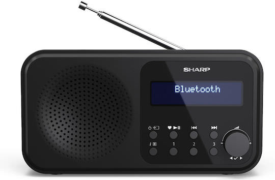 Sharp Tokyo Φορητό Ραδιόφωνο Επαναφορτιζόμενο DAB+ με Bluetooth και USB Μαύρο - Image 1