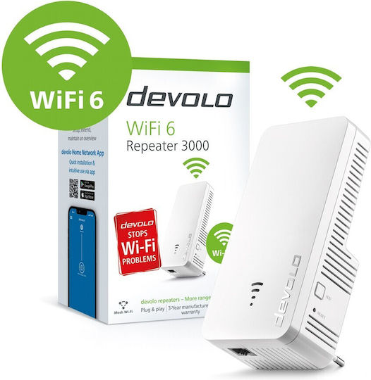 Devolo WiFi 6 Repeater 3000 Mesh WiFi Extender Dual Band (2.4 & 5GHz) 3000Mbps - Image 1