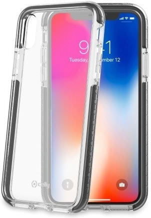 Celly Hexagon 2 Back Cover Σιλικόνης Μαύρο (iPhone X / Xs) - Image 1