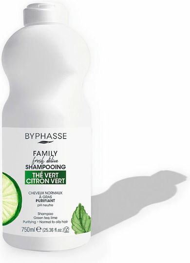 Byphasse Family Fresh Delice Green Tea & Lime Σαμπουάν Βαθύ Καθαρισμού για Λιπαρά Μαλλιά 750ml - Image 1