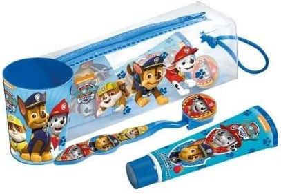 Martinelia Paw Patrol Dental Toilet Bag Σετ Παιδική Οδοντόκρεμα με Οδοντόβουρτσα για 3+ Χρονών 4τμχ με Γεύση Φράουλα 75ml - Image 1