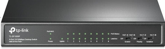 TP-LINK TL-SF1009P v3 Unmanaged L2 Switch με 9 Θύρες Ethernet - Image 1