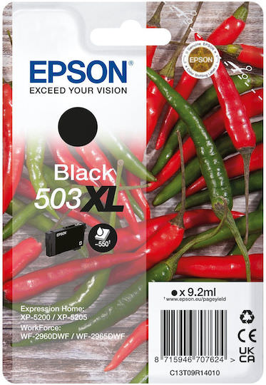 Epson 503XL Γνήσιο Μελάνι Εκτυπωτή InkJet Μαύρο (C13T09R14010) - Image 1