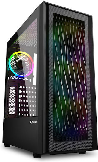 Sharkoon RGB Wave Gaming Midi Tower Κουτί Υπολογιστή με Πλαϊνό Παράθυρο Μαύρο - Image 1