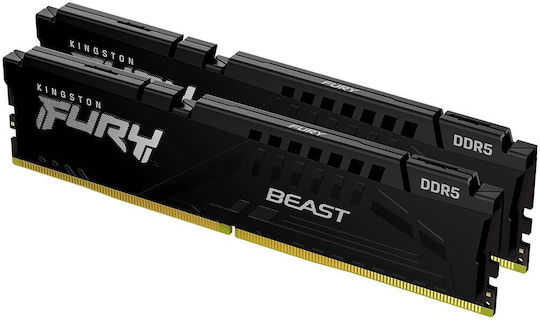 Kingston Fury Beast DDR5 64GB RAM με 2x32GB Modules και Ταχύτητα 6000 για Desktop - Image 1