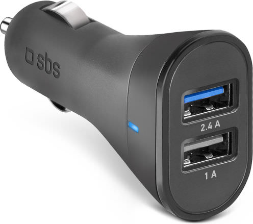 SBS Φορτιστής Αυτοκινήτου 12W με Θύρες: 2xUSB Μαύρος - Image 1