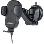 Verbatim Βάση Κινητού Αυτοκινήτου FWC-01 με Ρυθμιζόμενα Άγκιστρα και Ασύρματη Φόρτιση Μαύρη