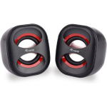 Equip Mini USB Speaker Ηχεία Υπολογιστή 2.0 με Ισχύ 3W Κόκκινα