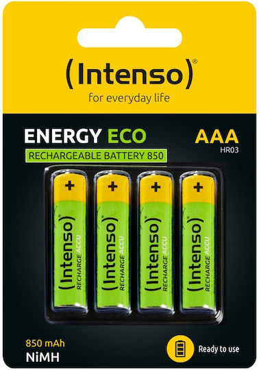 Intenso Energy Eco Επαναφορτιζόμενες Μπαταρίες AAA Ni-MH 850mAh 1.2V 4τμχ - Image 1