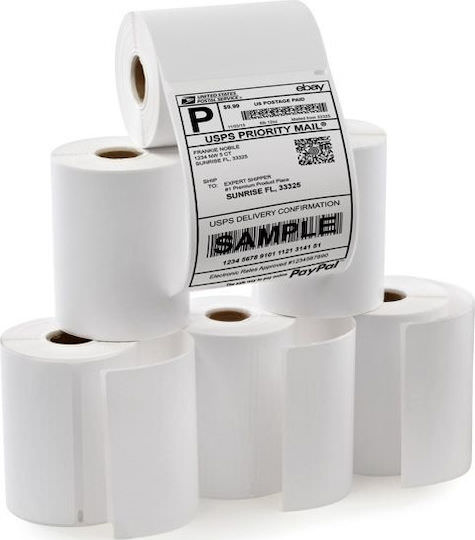 Brother 300 Αυτοκόλλητες Ετικέτες σε Ρολό για Εκτυπωτή Ετικετών 100x62mm - Image 1