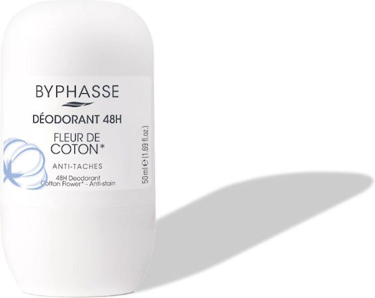 Byphasse Cotton Flower Αποσμητικό 48h σε Roll-On 50ml - Image 1