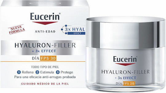 Eucerin Hyaluron Filler 3x Effect Αντιγηραντική Κρέμα Προσώπου Ημέρας με SPF30 & Υαλουρονικό Οξύ 50ml - Image 1