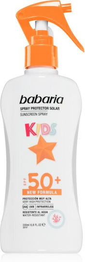Babaria Aloe Vera SPF50 Αδιάβροχο Παιδικό Αντηλιακό Spray για Πρόσωπο & Σώμα 200ml - Image 1