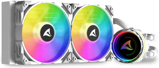Sharkoon S80 RGB Υδρόψυξη Επεξεργαστή Διπλού Ανεμιστήρα 120mm για Socket AM4/AM5/1700/1200/115x Λευκή - Image 1