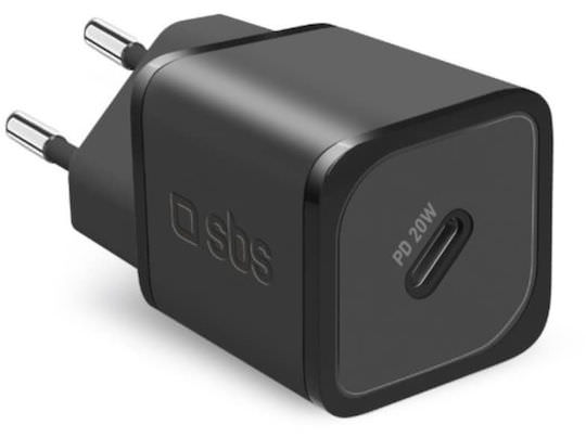 SBS Φορτιστής Χωρίς Καλώδιο GaN με Θύρα USB-C 20W Power Delivery Μαύρος (TRGAN1C20K) - Image 1