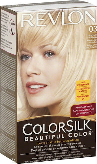 Revlon Colorsilk Βαφή Μαλλιών Χωρίς Αμμωνία 03 Ultra Light Sun Blonde - Image 1