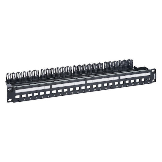 Legrand LCS³ Patch Panel Keystone για Rack 1U 24 Θυρών cat5e / cat6 / cat6a Μαύρο - Image 1