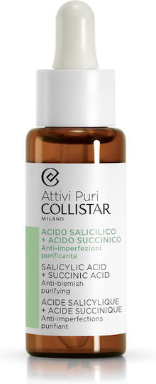 Collistar Milano Attivi Puri Salicylic Acid & Succinic Acid Serum Ενυδατικό Serum Προσώπου με Σαλικυλικό Οξύ για Αποτοξίνωση & Αναζωογόνηση 30ml - Image 1